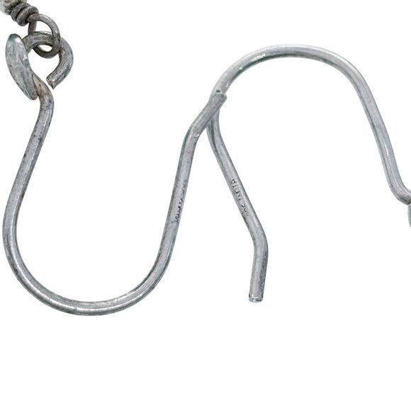 Vintage Sterling Silver 925 Blue Magnesite Graduated Beaded Dangle Earrings - Picture 3 of 5